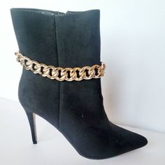 Questions? Leave A Comment Below! Women's Ankle Boots Brand New Without Tags Gold Link Ankle Chain Zipper As Closure Pointed Toe Sz 10 Please Review All Pictures Posted Of Actual Images Of Ankle Boots Trendy Chain Boots For Fall, Chain Boots For Party In Fall, Chain Boots For Fall Party, Party Boots With Chain Strap For Fall, Fall Party Boots With Chain Strap, Chain Detailed Round Toe Boots For Fall, Fall Chain Strap Boots With Round Toe, Trendy Party Boots With Chain Detail, Trendy Chain Boots For Party