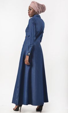 Featuring a Metal Sheen buttons opening at the front, defined 2pockets and beautiful collar neck detailing. This versatile dress will keep you looking polished at the office, on dinner dates or weekend outings. Fabric: Denim This abaya has full sleeves with cuffs. This abaya has lapel collar neckline The fabric is light medium-soft denim, and looks very trendy on an dress. Wash Care: Cold wash Only *INCLUDED POCKETS FOR BETTER UTILITY* Complete The Look:- Looking for something special to glam yo Abaya With Pockets, Dinner Dates, Mens Items, Collar Neck, Date Dinner, Denim Design, Versatile Dresses, Full Sleeves, Lapel Collar