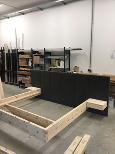 the workbench is being built in the shop for customers to see what they are doing