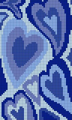 a blue and white tile with an abstract design