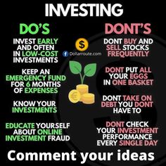 a poster with the words investing and money