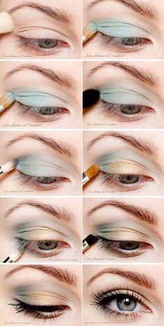 Turquoise Eye Makeup, Cool Makeup, Alat Makeup, Makeup Order, Make Up Tutorials, Makeup Tip, Makeup 101, Turquoise Eyes, Smink Inspiration