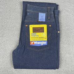 - New With Tags Deadstock Wrangler Jeans From The 80s. - Meaurements Are 27x35 But The Jeans Are Tagged As 28x36, Some Shrinking Is Normal For 50 Year Old Jeans. - Raw Indigo Denim That Will Fade Beautifully As You Wear And Wash Them. - Classic Rodeo Cut Flare. -This Pair Has Some Minor Display Wear And Fading Which Adds Character To The Vintage Piece. These Jeans Were Purchased Deadstock From A Department Store In Eastern Oregon. If You Would Like Any Specific Photos Or Measurements Please Don' Jean Pocket Designs, Dark Wash Jeans Women, Riding Jeans, Vintage Wrangler Jeans, Eastern Oregon, High Rise Bootcut Jeans, Vintage Flare, Indigo Denim, Old Jeans