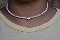 The cutest choker to add some happiness to your day! Summer Choker, Pink Beaded Necklace, Honey Bee Earrings, White Choker, Hippie Peace, Dainty Choker, Ghost Earrings, Boho Choker, Rainbow Jewelry