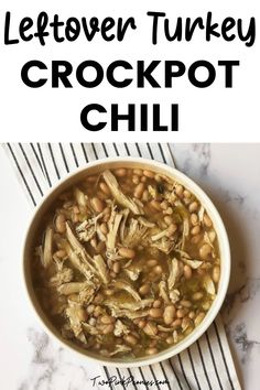 This leftover turkey crockpot chili recipe is an easy and comforting way to use up your leftover Thanksgiving turkey. Plus, it's an easy toss and go recipe that you can make in your crockpot! Shredded Turkey Chili, Turkey Crockpot Chili, Turkey Crockpot, Leftover Turkey Chili, Turkey Chili Crockpot, Leftover Thanksgiving, Shredded Turkey, Crockpot Turkey