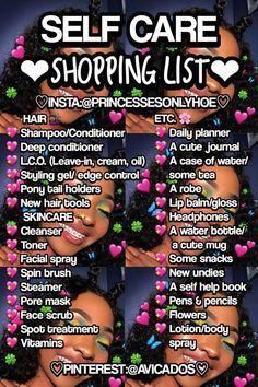 Selfcare Shopping List, Baddie Necessities, Self Care Shopping List, Self Care Shopping, Queen Tips, Cleopatra Beauty Secrets, Skin Care Routine For 20s, Advanced Skin Care