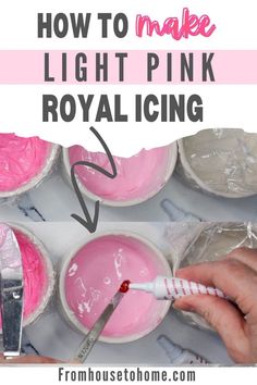 How To Make Light Pink Royal Icing Valentines Party Food, How To Make Pink, Perfect Sugar Cookies, Jello Shot, Pink Icing, Pink Food Coloring, Royal Icing Recipe, Sugar Cookie Frosting, Valentines Day Food