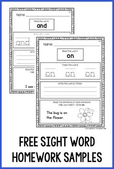 the sight word homework worksheet for first grade students to practice their handwriting skills