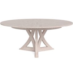 a round table with two crossed legs and a wooden top, on a white background