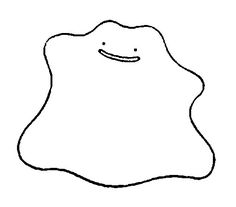 a black and white drawing of an object with a smile on it's face