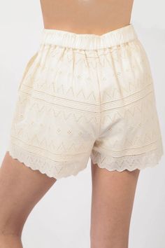 FINAL SALE Airy ivory cotton shorts. Button and zip closure. Pair with the Keely Top. 100% cotton, 80% polyester 20% cotton contrast // Machine wash cold // Made in China Baby Wedding, Top Sales, New Arrival Dress, Made In China, Top 100, Sock Shoes, Skirt Pants, Cotton Shorts, Sale House