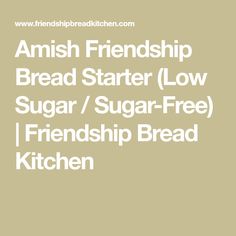 the words amish friendship bread starter low sugar / sugar - free