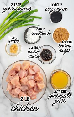 the ingredients to make this chicken dish are shown