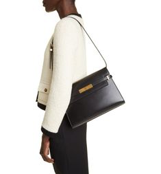 Saint Laurent Medium Manhattan Shoulder Tote | Nordstrom Chic Formal Shoulder Bag With Gold-tone Hardware, Timeless Calf Leather Flap Bag For Formal Occasions, Chic Business Shoulder Bag With Brass Hardware, Classic Evening Shoulder Bag With Brass Hardware, High-end Formal Shoulder Bag With Gold-tone Hardware, Chic Calf Leather Bag With Brass Hardware, Elegant Workwear Shoulder Bag With Branded Hardware, Chic Formal Flap Bag With Palladium Hardware, Elegant Calf Leather Flap Bag With Palladium Hardware