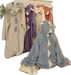 Cozy Long Sleeve Outerwear For Sleepovers, Gray Long Sleeve Winter Sleepwear, Gray Long Sleeve Sleepwear For Winter, Gray Long Sleeve Sleepwear For Sleepover, Oversized White Long Sleeve Sleepwear, Dinosaur Pajamas, Flannel Nightgown, Pajama Dress, Cute Pajamas