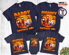 Personalized Spiderman Birthday Family Halloween Shirt, Spidey & His friends theme Party, Trick or Treat Shirt, Halloween Party Shirt 👏CONGRATULATIONS You have found an online shop with reasonable prices, amazing quality, and fast shipping  We offer shirts for VACATIONS, HOLIDAYS, EVENTS, FAMILY REUNIONS, BIRTHDAYS, MOTHER'S DAY, FATHER'S DAY, GRADUATIONS, FUNNY T-SHIRTS as well as CUSTOM T-SHIRTS.  💖Description💖  --About this T-shirt--  👉Our Adult Unisex T-Shirt brand is BELLA CANVAS Availa Halloween Party Family, Spiderman Halloween, Spiderman Birthday, Family Birthday, Family Reunions, Family Birthdays, Family Halloween, Jersey Tee, Matching Shirts