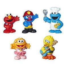 Sesame Street Neighborhood Friends Mini-Figures - Elmo/Cookie/Abby/Grover/Big Bird Sesame Street Toys, Neighborhood Friends, Elmo Cookies, Abby Cadabby, Sesame Street Characters, Oscar The Grouch, Fun Sized, Big Bird, Cookie Monster