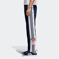 Men's adidas originals Side Button Athleisure Casual Sports Pants Navy Blue CZ0678 Adidas Logo Sweatpants For Training, Casual Adidas Sweatpants For Training, Blue Sweatpants With Three Stripes For Streetwear, Adidas Streetwear Bottoms For Sports Season, Sports Pants With Three Stripes And Relaxed Fit, Casual Training Bottoms With Three Stripes, Casual Three Stripes Sweatpants For Training, Relaxed Fit Sports Pants With Three Stripes, Casual Bottoms With Three Stripes For Training