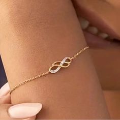 18k Gold Plated Rhinestone Infinity Symbol Bracelet Women's Jewelry Rhinestone Bracelet For Lover Friend Gifts Jewels Galaxy, Slide Bracelet Charms, Bohemian Beaded Bracelet, Brighton Bracelets, Slide Bracelet, Gold Rings Fashion, Snake Chain Bracelets, Stone Bangle, Turquoise Bracelet Cuff