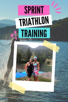 two women in swimsuits standing next to each other with the caption sprint triathlon training