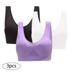 FAFWYP 3-Pack Plus Size Sports Bras for Women, Large Bust High Impact Sports Bras High Support No Underwire Fitness T-Shirt Paded Yoga Bras Comfort Full Coverage Everyday Sleeping Seamless Bralettes Size: Cup:36/80AB.  Color: F.  Gender: female.  Age Group: adult. High Impact Sports Bras, Full Bra, Running Bra, Plus Size Sports Bras, Running Vest, Seamless Sports Bra, Female Girl, Yoga Bra, Womens Bras