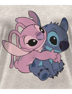 a cartoon character hugging a pink and blue teddy bear on top of it's back