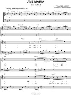 sheet music with the words ave maria on it