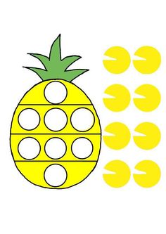 a pineapple is shown with circles around it