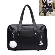 BACK TO SCHOOL Japan Cosplay School Bag JK Uniform Bag Messenger Shoulder Handbags Bag With Holes Japanese PU Leather Blck Shape: SatchelsHandbags Type: Shoulder BagsTypes of bags: Shoulder & Crossbody BagsMain Material: PUClosure Type: zipperHardness: HARDLining Material: Synthetic LeatherOccasion: VersatileNumber of Handles/Straps: SingleInterior: Interior Slot PocketDecoration: BowItem Type: Handbags ★ Size: 40x26x12m Japanese School Bag, Japan Cosplay, Anime Uniform, Tas Bahu, Handbags For School, Travel Handbags, Fancy Bags, Junior High School, Crossbody Bag Women