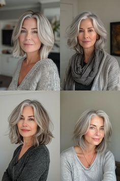 15+ Hairstyles for Women Over 50 That Exude Youthfulness – StyleBliss 2024 Haircuts, Gray Bob, 15 Hairstyles, Bob Ideas, Gray Balayage, Haircuts 2024, 50 Hairstyles, 60 Hairstyles, The Haircut