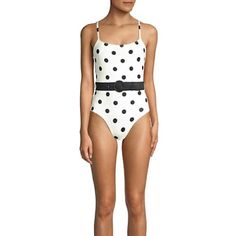 Reposhing This Item I Purchased From @Theshaligoodies. Loved It, But Ready To Rotate For Something New. Questions? Leave A Comment Below! Chic Polka Dot Swimwear For Spring, Solid & Striped, Belt Black, Black Belt, Something New, Womens Swim, One Piece Swimsuit, White Black, White And Black