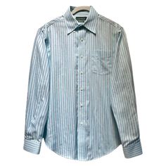 Ralph Lauren Pastel Pinstriped Men’s Dress Shirt. Pastel Blue With White, Pink, And Navy Blue Pinstriped Detailing. Non Iron. Nwot. Never Worn And In Perfect Condition. Men’s Size 15 1/2 (Neck) 34/35 Materials 100% Cotton Made In China Striped Cotton Dress Shirt For Semi-formal Occasions, Striped Cotton Shirt For Semi-formal Occasions, Casual Striped Slim Fit Shirt, Blue Collared Shirt With Vertical Stripes, Spring Business Dress Shirt With Casual Collar, Summer Light Blue Dress Shirt With Button Closure, Spring Cotton Dress Shirt With Striped Collar, Summer Striped Fitted Dress Shirt, Summer Pinstripe Shirt With Button Closure