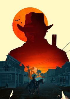 red dead redemption art, red dead redemption, red dead redemption 2, red dead revolver, arthur morgan, red dead online, silhouette, sunset, cavalry, art, travel, dawn, man, backlit, sky Rdr Wallpapers, Western Gunslinger Art, Cowboy Posters, Pro Create, Western Posters, Western Artwork