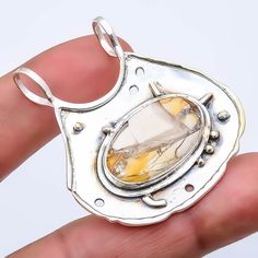 Natural Brecciated Mookaite Pendant 925 Solid Sterling Silver Jewelry 1.68"