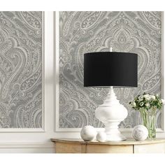 This unpasted wallpaper by Astoria Grand Designs will add a touch of elegance to your wall surfaces for a classic, eye catching look. Astoria Grand Color: Gray/White | Astoria Grand Wichita 33' L x 20.5" W Wallpaper Roll 20.5 W in Paper in Gray / White | Wayfair | Home Decor W Wallpaper, Damask Wallpaper, Grand Designs, Accent Wallpaper, Wallpaper Roll, Damask, Gray White, Accent Decor, Light Grey