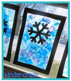 two quilts with snowflakes on them in front of a window