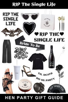 Say goodbye to the single life in style with our RIP The Single Life hen party ideas! Discover edgy decorations, hilarious accessories, and fun games to make your celebration unforgettable. From tombstone cake toppers to black sashes and themed photo props, we have everything you need for a night of laughter and fun. Perfect for the bride-to-be who wants a unique and memorable send-off! 🖤💀🎉 #HenParty #RIPTheSingleLife #Bachelorette #PartyIdeas #BrideToBe #HenDo #FunCelebration Rip To My Single Life Bachelorette, Rip Single Life Party, Rip Single Life Bachelorette, Fun Games To Make, Tombstone Cake, Hen Party Theme, Hens Party Themes, Hen Party Accessories, Games To Make