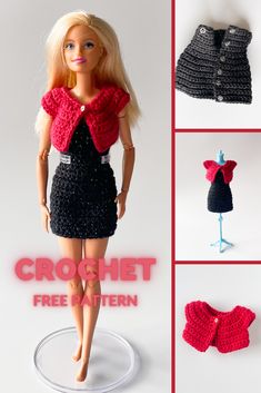 Summer has finally arrived in the UK! ☀️ To celebrate, I decided to crochet a few summer outfits for my Barbie, Tiffany. 👗

Today, I'm excited to share the first piece from the Abie collection - a FREE pattern for a crochet strapless doll dress and a crochet shrug. 

This crochet beginner-friendly project is worked in rows from the top down using the same stitch and it's completely free! Free Crochet Patterns For Barbie Clothes, Barbie Crochet Patterns Free, Free Crochet Pattern Barbie Clothes, Free Crochet Barbie Clothes Patterns, Crochet Barbie Clothes Free, Barbie Doll Clothes Patterns Free Crochet Dresses, Barbie Diy Clothes, Barbie Crochet Free Patterns, Crochet Barbie Patterns Free