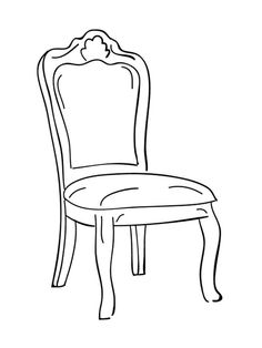 a line drawing of a chair with the seat up and back turned to the side