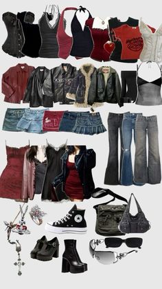 Valentines day red coquette Loner Aesthetic Outfit, Maneater Outfits Casual, Fashion Outfits Layout, Taurus Clothing Style, Subtle Emo Outfits, Summer Outfit Grunge, Dirtbag Aesthetic Outfits, 2000s Rock Fashion, Pierce The Veil Concert Outfit