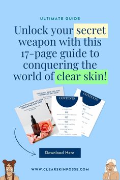 Your path to perfect skin starts here! Download our FREE guide: 5 Tips for Clear Skin. 🌟 Expert advice on fighting acne, dryness, and texture. Learn about gentle care and product choices. 💧✨ Click for your FREE skincare guide! Seasonal Skincare, Skincare Guide, Free Skincare, Skin Secrets