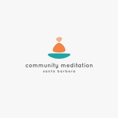 the logo for community meditation santa barbara, with an image of a person sitting in a bowl