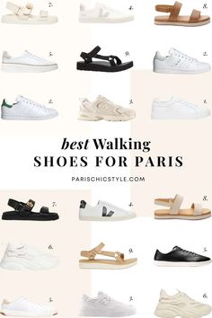 European Tennis Shoes, Sneakers For Summer 2023, Europe Sandals Outfit, Off White Sandals Outfit, Italy Sneaker Outfits, Europe Shoes Summer, Traveling Shoes Women, Europe Summer Sandals, Paris Sneakers Outfit