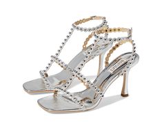 Badgley Mischka Camilia | Zappos.com Square Toe Sandals, Badgley Mischka, T Strap, Product Reviews, Stiletto Heels, Heel Height, Shoes Heels, Womens Sizes, Heels