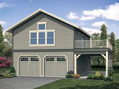 this is an artist's rendering of the garage and apartment plans for these two - story homes