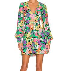 Nwt! Size Small. I Am 5'4 And A True Size O/2. Model Is 5'9.5" And Is Wearing A Size S Waist 23.5" Bust 32" Hips 35" Orion Dress, Colorful Floral Dress, Long Sleeve Babydoll Dress, White Fitted Dress, Flowery Dresses, Floral Babydoll Dress, Abstract Dress, Snake Print Dress, Button Down Shirt Dress