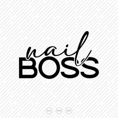 the word nail boss on a white background