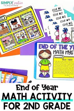 the end of year math activity for 2nd grade students with pictures and text on it