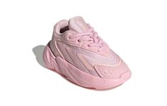 (TD) adidas Ozelia 'Clear Pink' GW8131 Ozelia Shoes, Adidas Ozelia, Pink Core, 90s Design, Retro Looks, Kid Lifestyle, Shoes Pink, Fenty Puma, Bow Sneakers