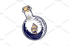 a bottle with a ship inside